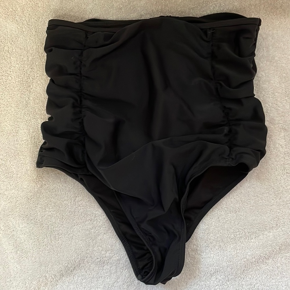 Bikini Bottom, Black, Bow Tie in Back, Size Large
